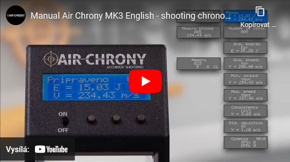 Manuál Air Chrony MK3 anglicky